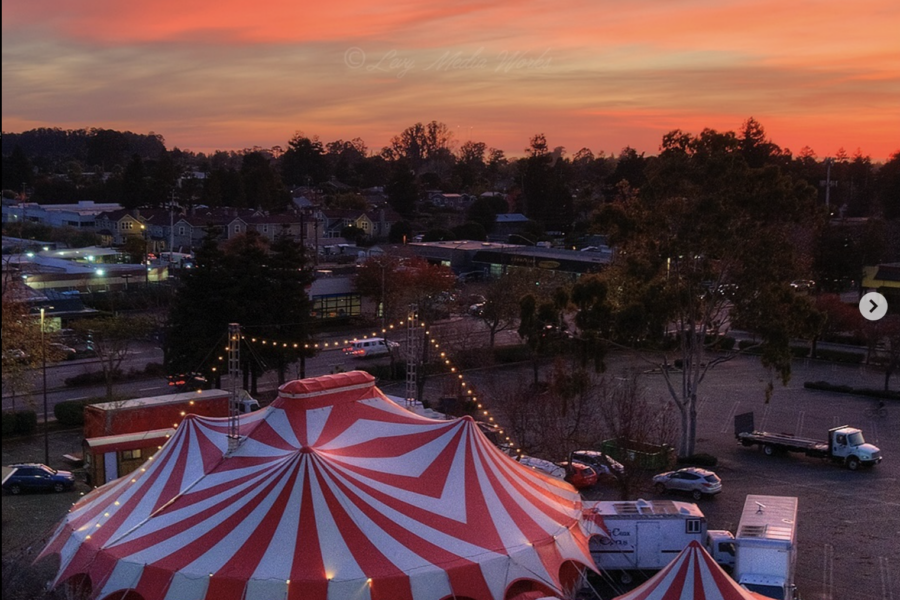 TENT WITH SUNSET